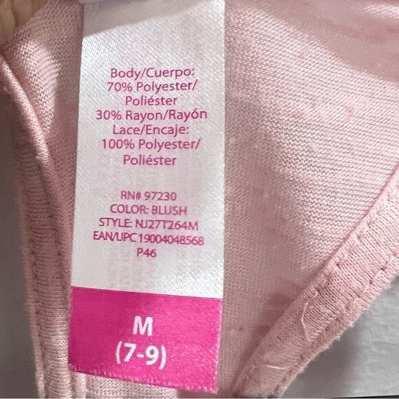 Pink lace yoke front flyaway top size medium - Picture 5 of 5